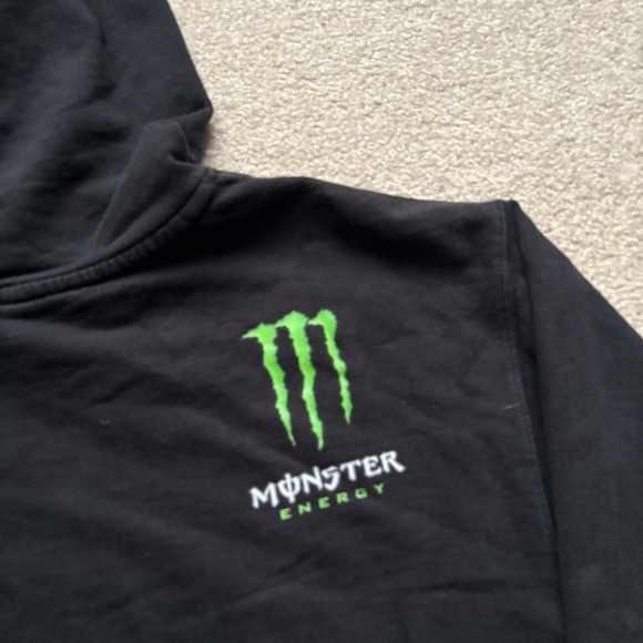 Monster Energy Hoodie Sweatshirt Mens Large Black Pullover Graphic Logo Y2K - Picture 12 of 14